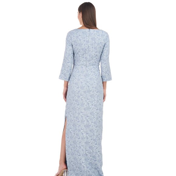 JS Collections Remi Sweetheart Column Gown in Slate Blue - Picture 4 of 17